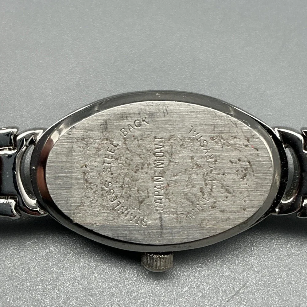 Xanadu Womens Watch 18mm Oval Dial Silver Tone Crystal Dress New Battery 7.25
